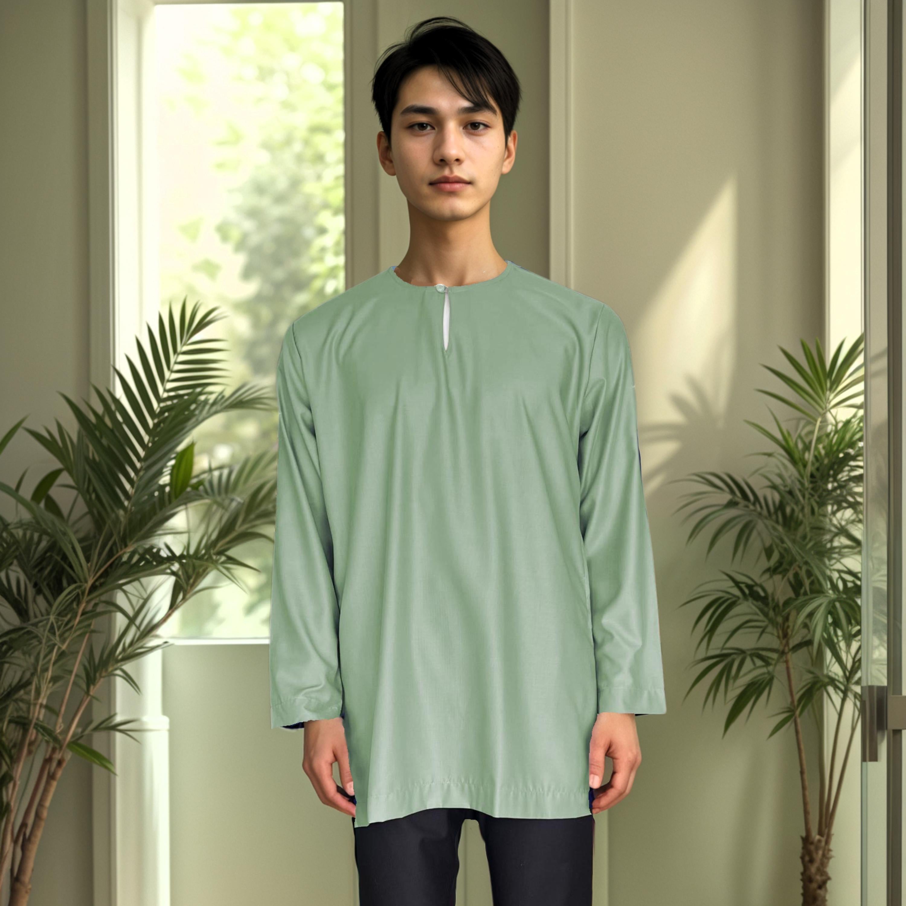 Kurta Firdaus ELEMMIERA Design Teluk Belanga with long sleeves and 2 side hidden pockets