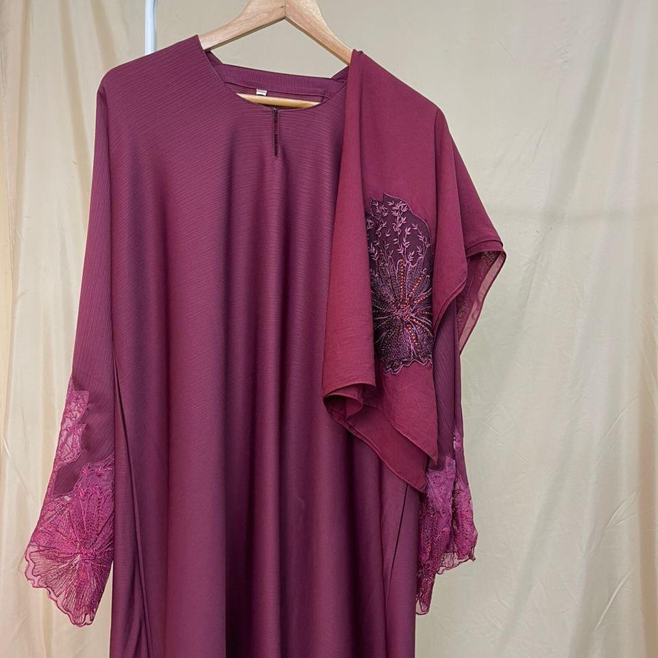 Abaya UAE Big Flower Laces