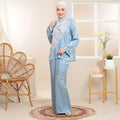 Kurung Melissa ELEMMIERA Modern Muslimah Raya Collection with Sleeve Sulam Satin Silk