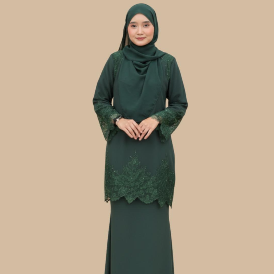 Kurung Diana Soft Lavender Premium Lace – Elegant Modest Wear Muslimah