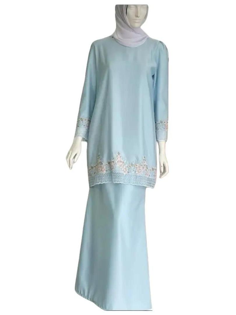 Kurung Anissa ELEMMIERA Pakaian Moden Wanita Jahitan Laces and Sulam Viral Cantik
