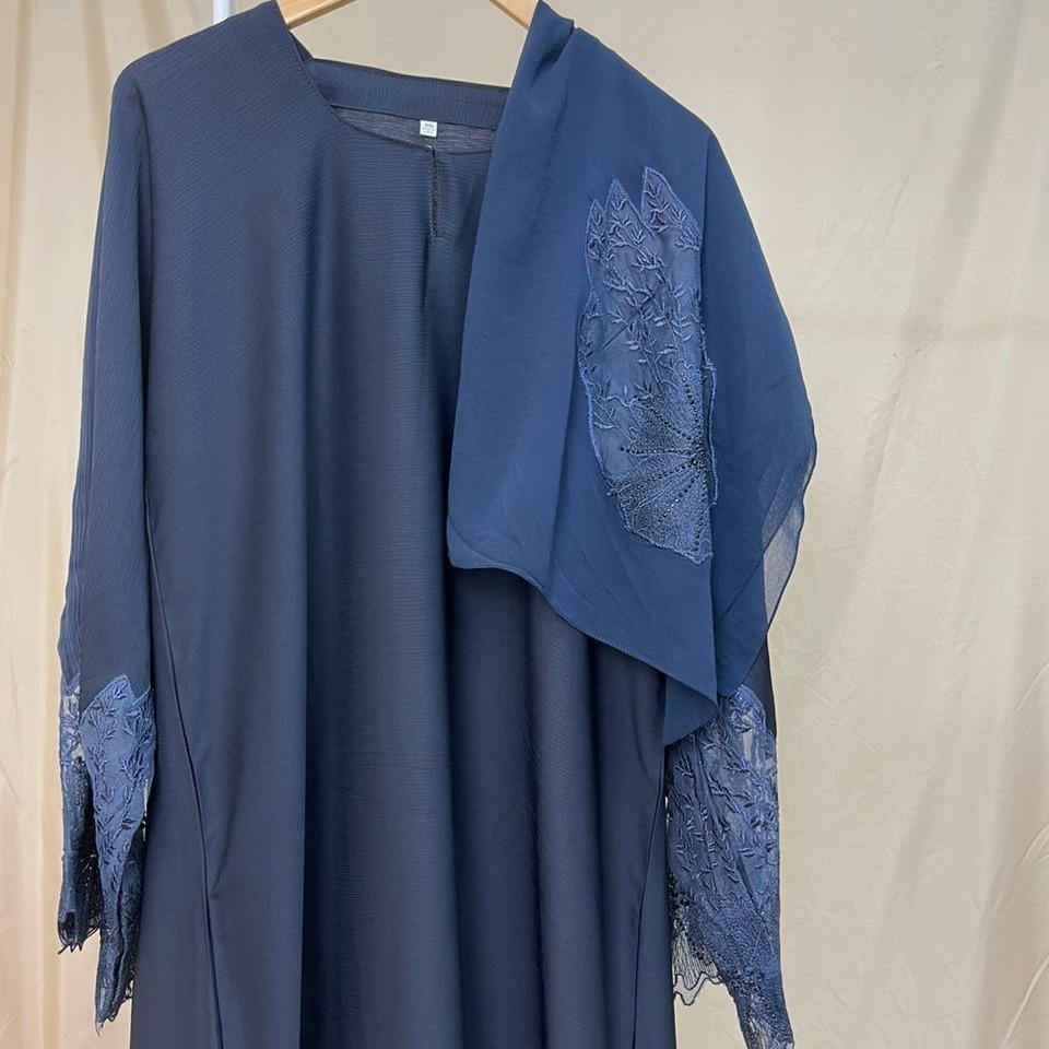 Abaya UAE Big Flower Laces