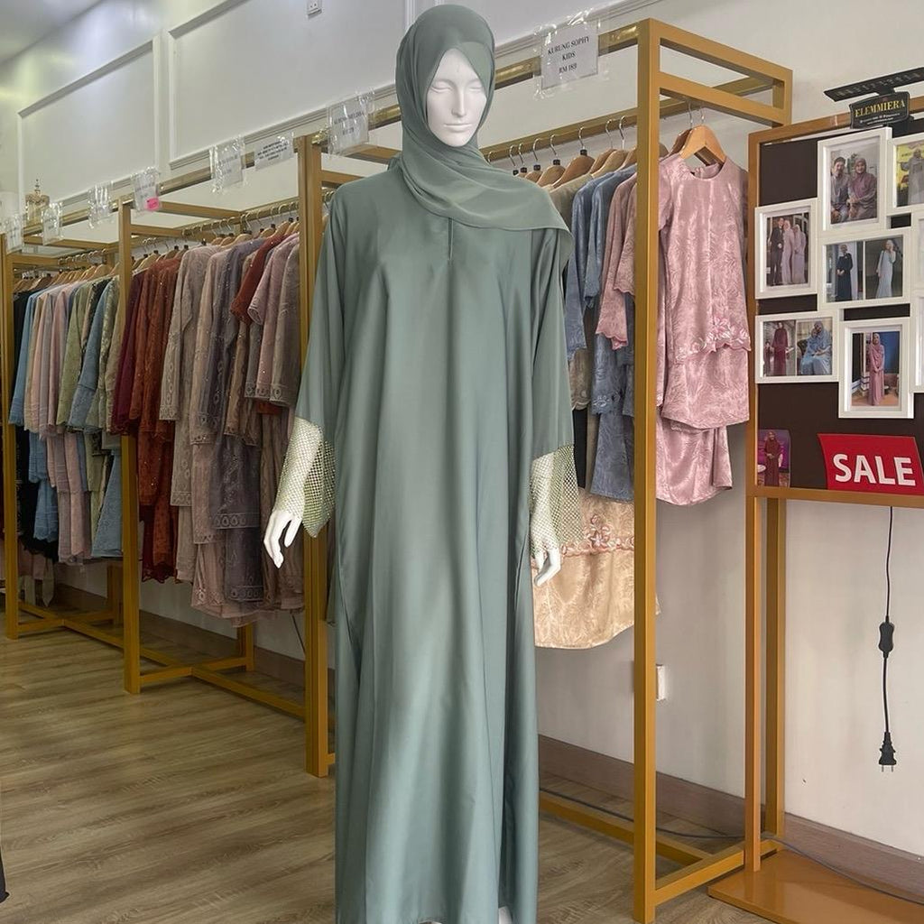 Abaya UAE Qhareena ELEMMIERA Eksklusif, Kecantikan, Keanggunan dan Keyakinan Maksimum