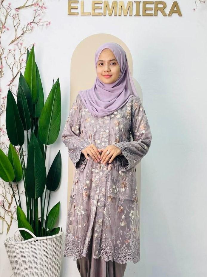 Kebaya Melur ELEMMIERA with Pareo Skirt Anggun Tradisi Moden Sopan dan Menawan