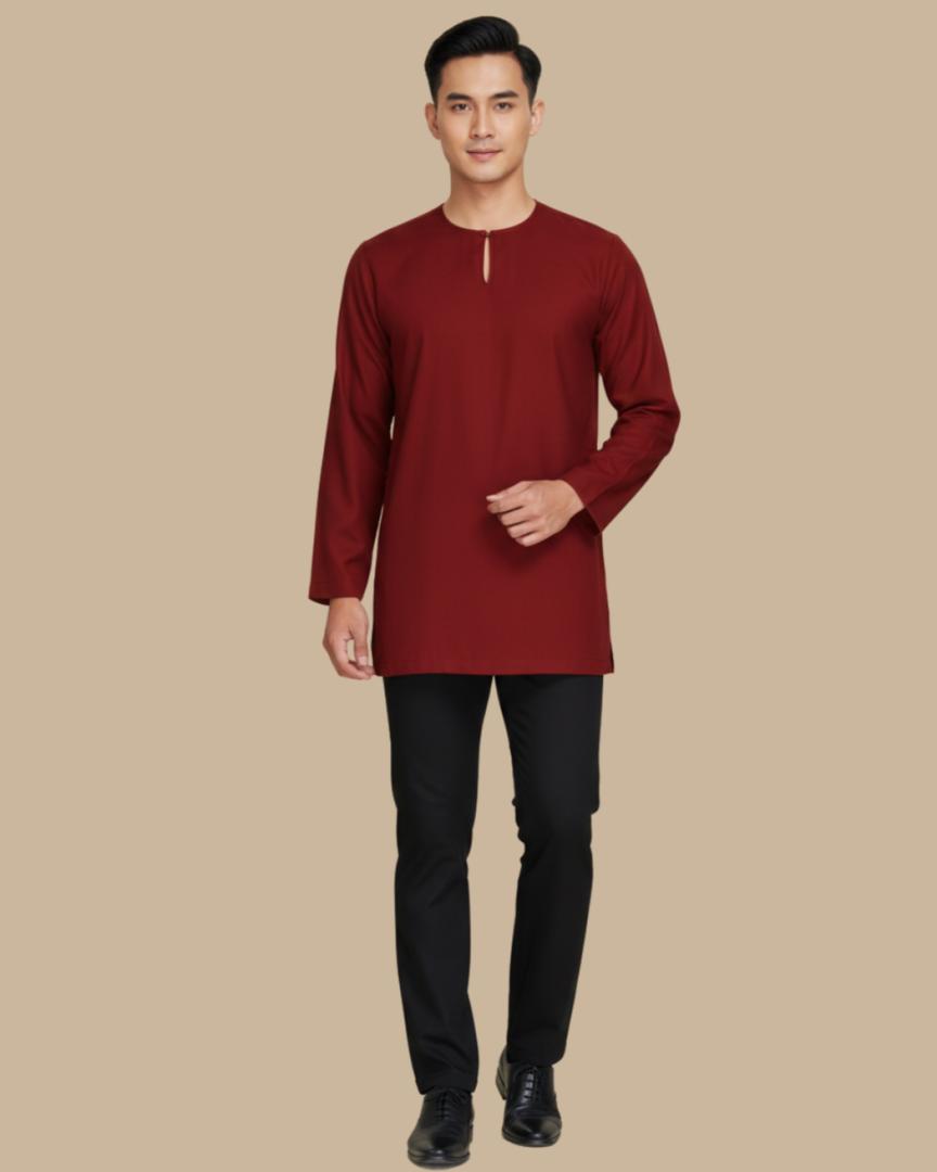 Kurta Firdaus ELEMMIERA Design Teluk Belanga with long sleeves and 2 side hidden pockets