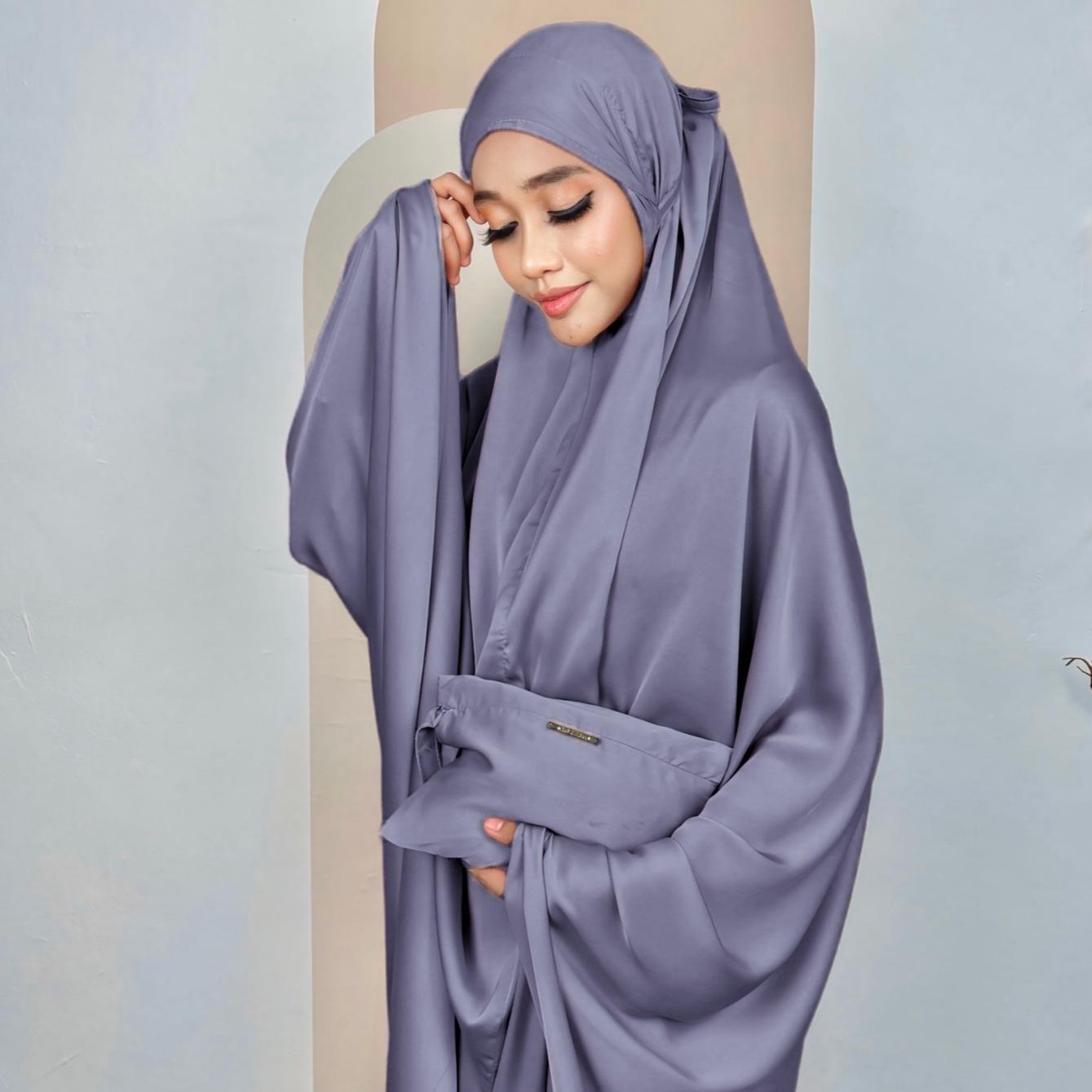 Telekung Travel ELEMMIERA Elegant Comfy Soft Prayer Attire Women