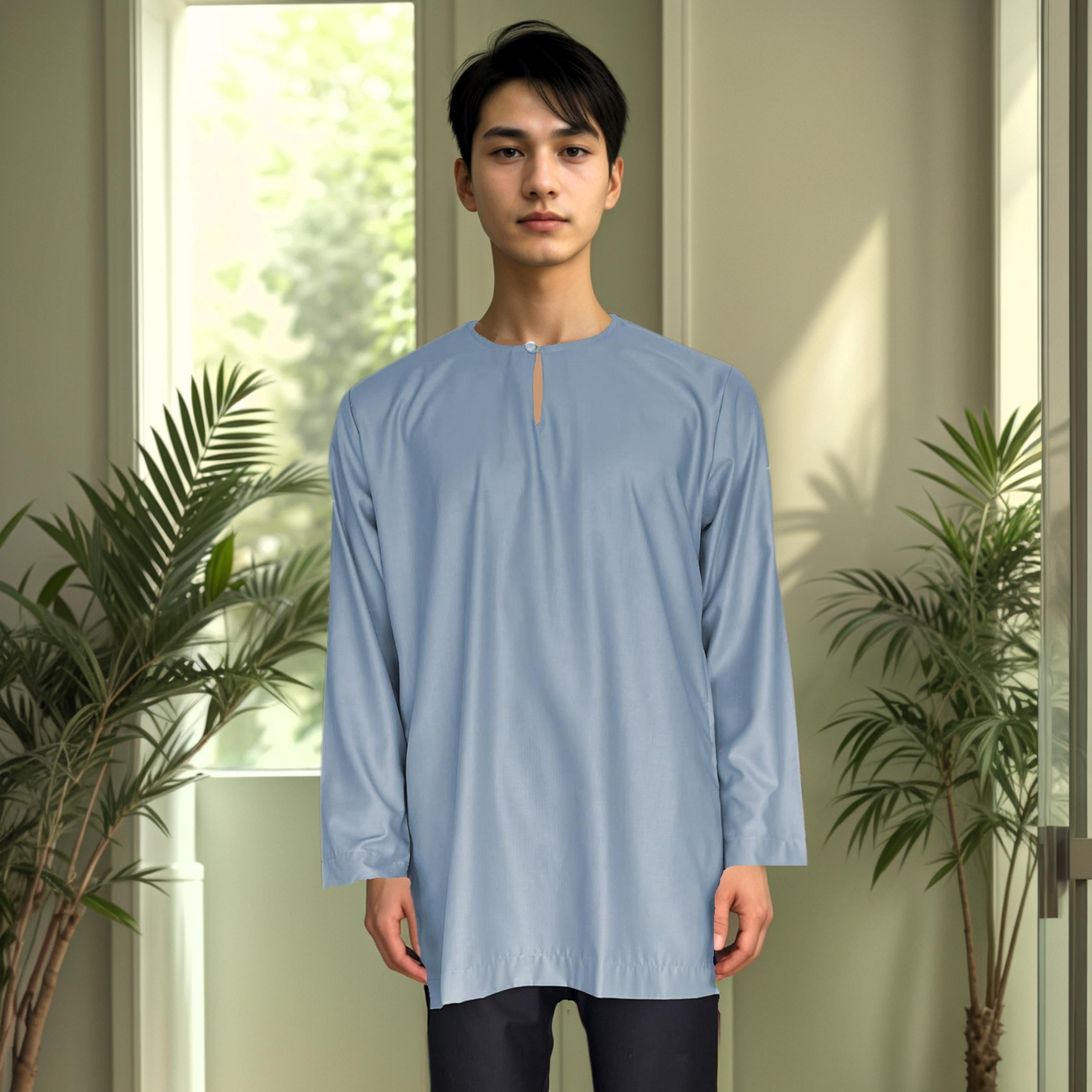Kurta Firdaus ELEMMIERA Design Teluk Belanga with long sleeves and 2 side hidden pockets