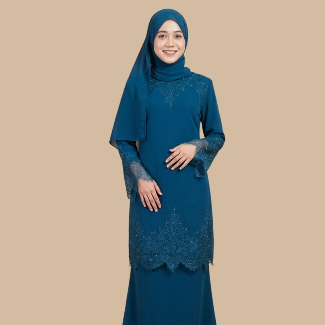 Kurung Diana Soft Lavender Premium Lace – Elegant Modest Wear Muslimah