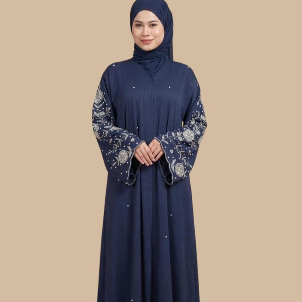 Abaya Medina ELEMMIERA Abaya Dubai Muslimah Mewah, Elegan dan Manik