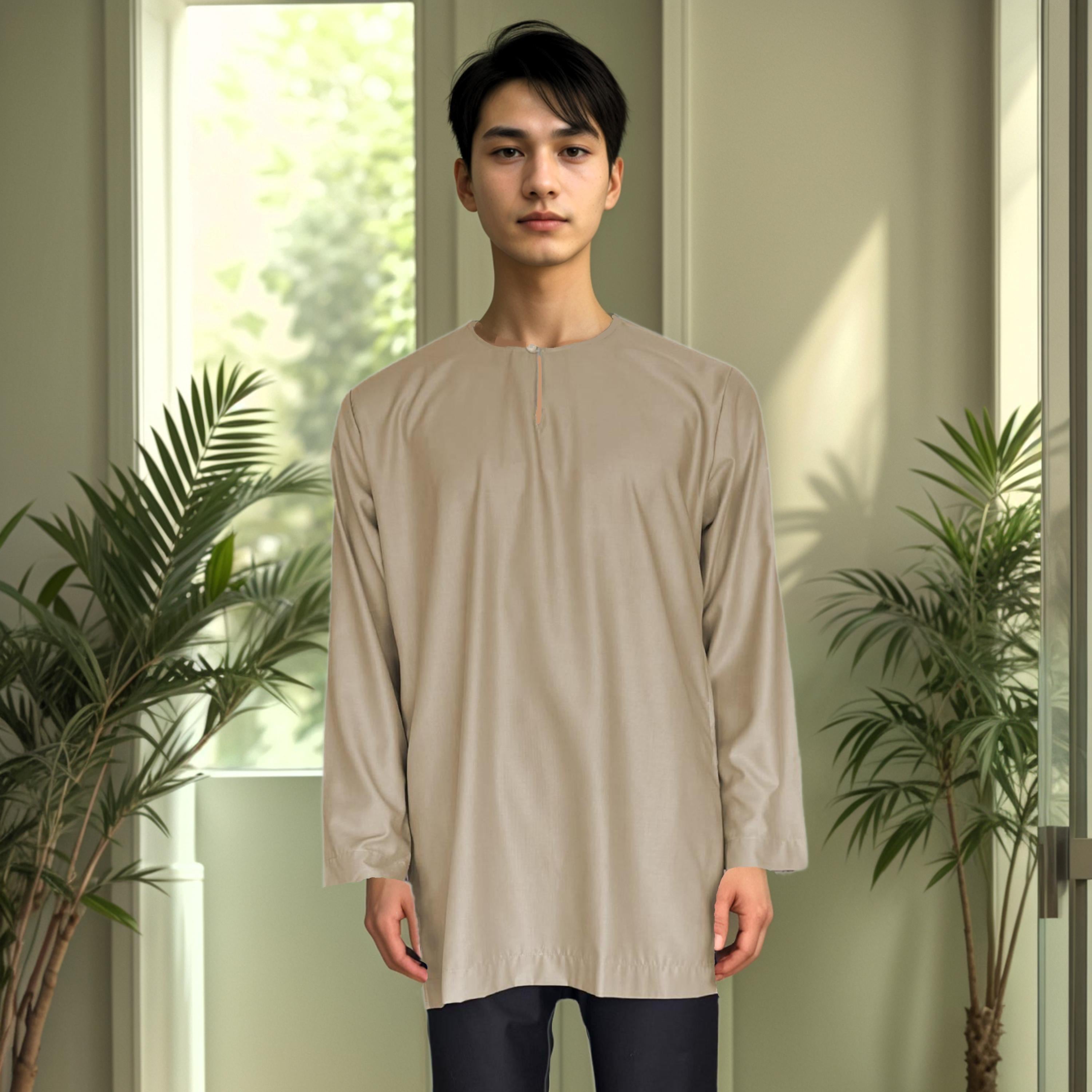 Kurta Firdaus ELEMMIERA Design Teluk Belanga with long sleeves and 2 side hidden pockets