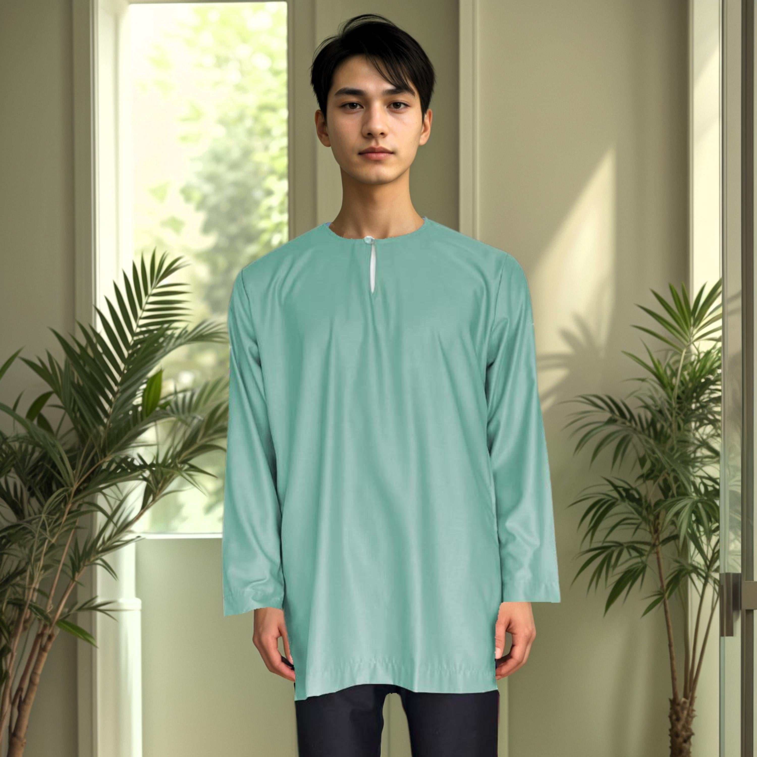 Kurta Firdaus ELEMMIERA Design Teluk Belanga with long sleeves and 2 side hidden pockets