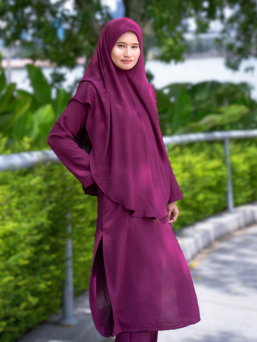 Jubah Seluar Faraa ELEMMIERA untuk Wanita Muslimah Modest Selesa Dipakai dan Ironless
