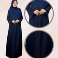 ELEMMIERA Abaya Izara Pleated - Moden & Selesa Dengan Resleting Hadapan Bahan Satin Premium Sesuai Untuk Wudhu Solat Saiz S Hingga 2XL