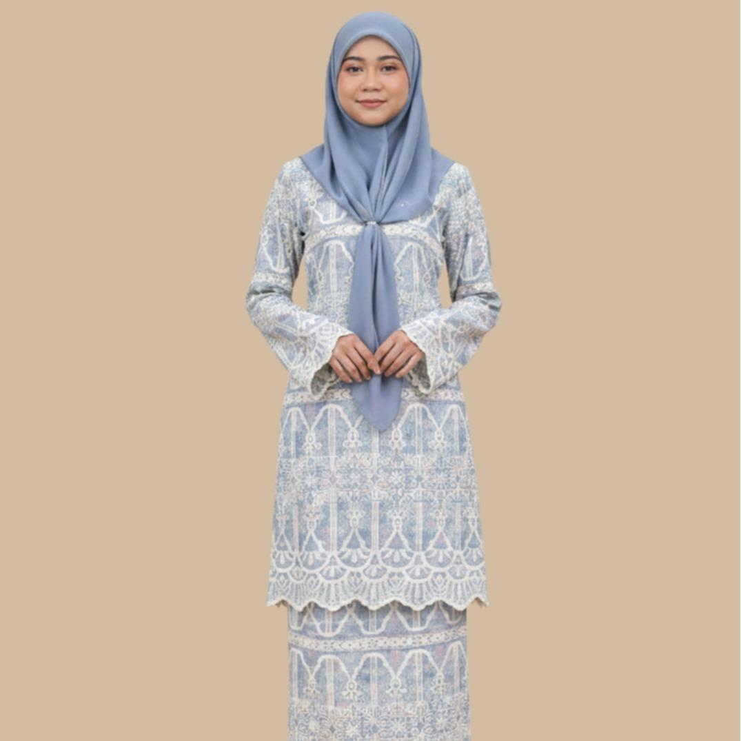 Kurung Mahsuri Luxe Lace Soft Sage Edition