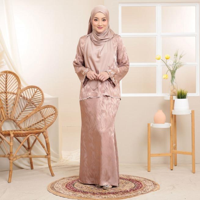 Kurung Melissa, Satin Silk Sulam Sleeve