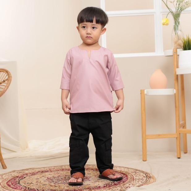 Kurta Kids Emmir ELEMMIERA Lengan Pendek 3/4 dan 2 Sisi Poket Tersembunyi