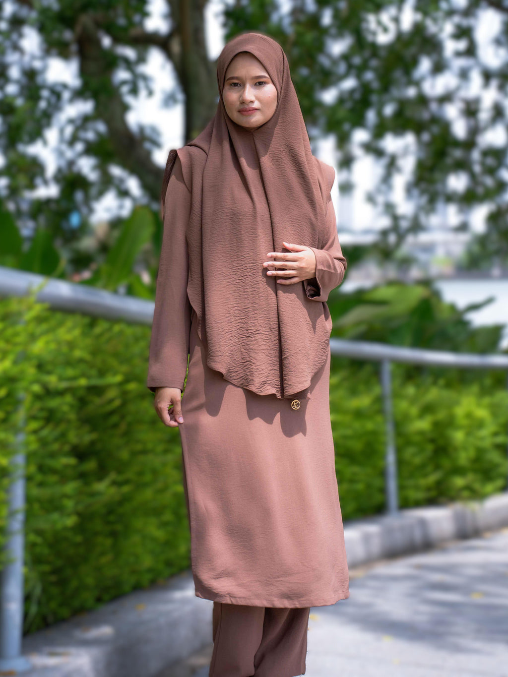 Jubah Seluar Faraa ELEMMIERA untuk Wanita Muslimah Modest Selesa Dipakai dan Ironless