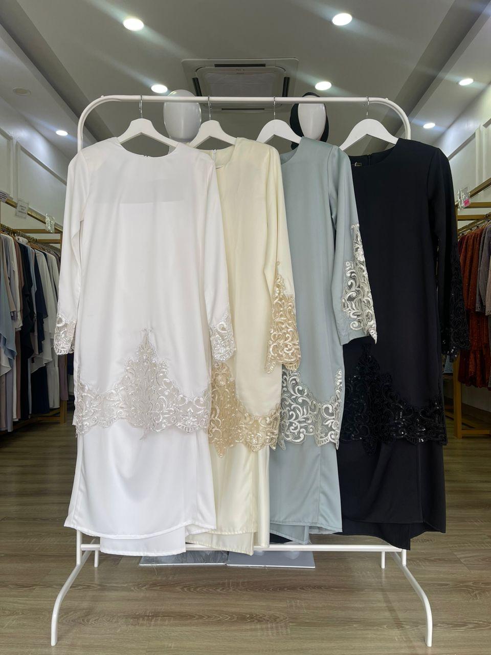 Kurung Haneem ELEMMIERA Baju Kurung Moden Viral Laces Tangan Yang Cantik Elegan Anggun Menawan