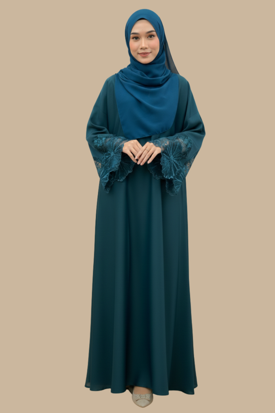Abaya UAE Big Flower Laces