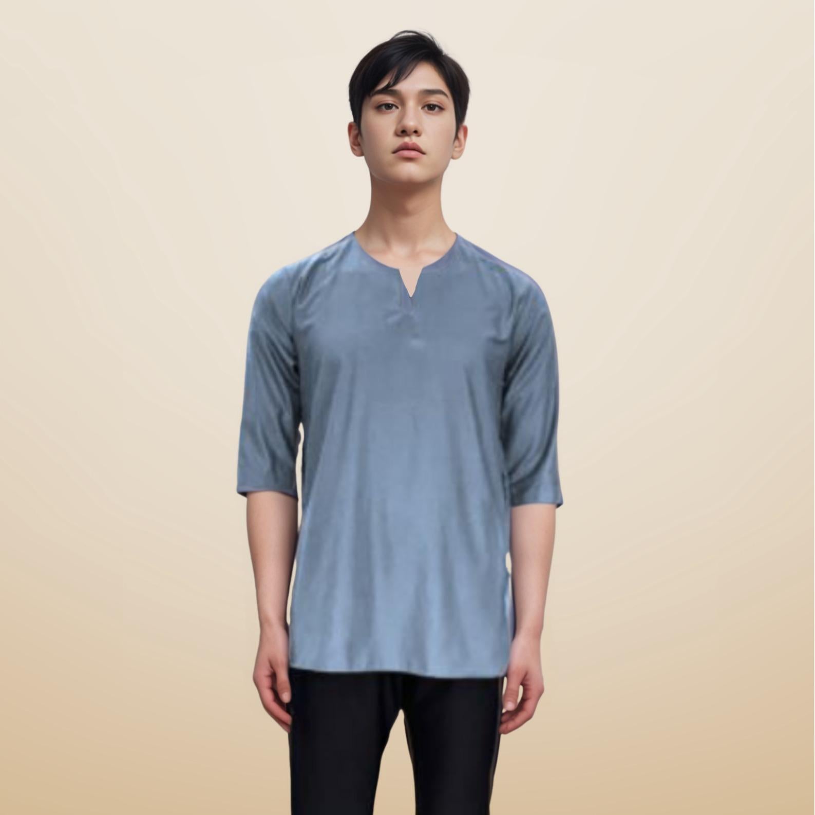 Kurta Emmir ELEMMIERA Lengan Pendek 3/4 dan 2 Sisi Poket Tersembunyi