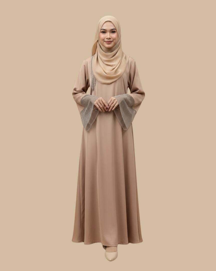 Abaya UAE Qhareena ELEMMIERA Eksklusif, Kecantikan, Keanggunan dan Keyakinan Maksimum