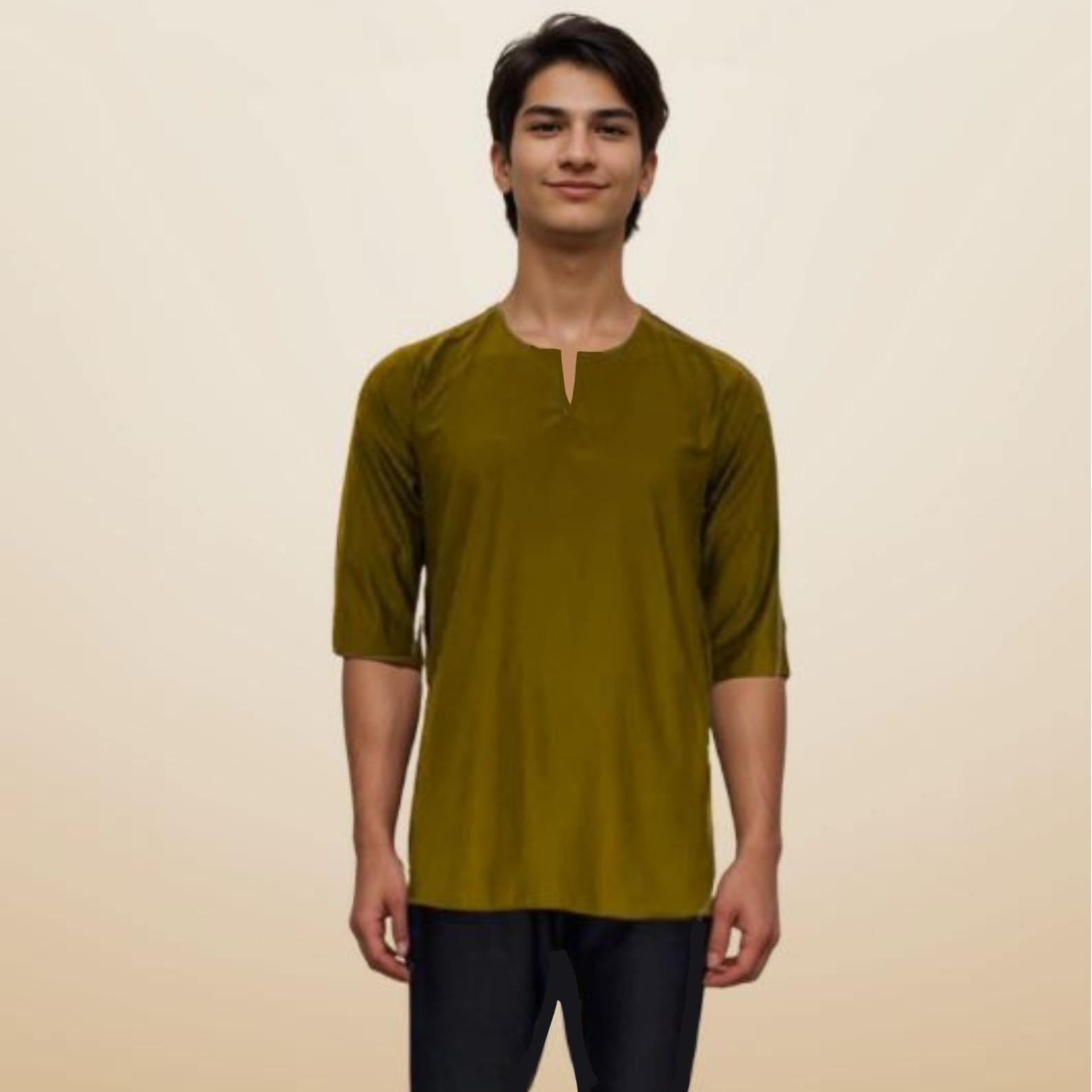 Kurta Emmir ELEMMIERA Lengan Pendek 3/4 dan 2 Sisi Poket Tersembunyi