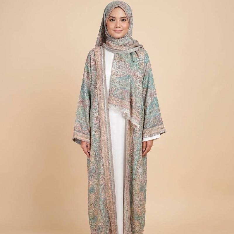 Abaya Pashmina Stones By Elemmiera Exclusive Design with free shawl included + stones