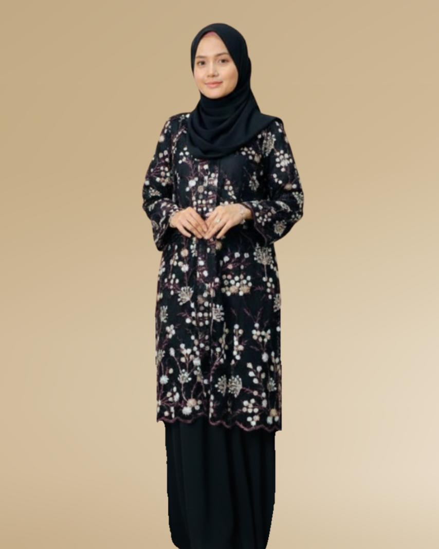 Kebaya Melur ELEMMIERA with Pareo Skirt Anggun Tradisi Moden Sopan dan Menawan