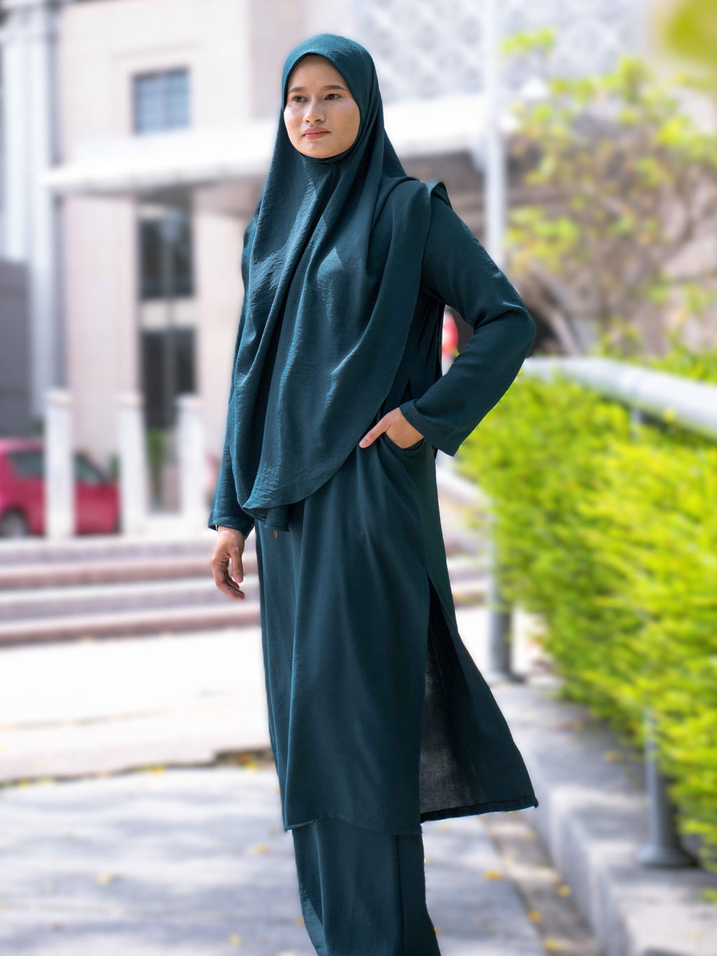 Jubah Seluar Faraa ELEMMIERA untuk Wanita Muslimah Modest Selesa Dipakai dan Ironless