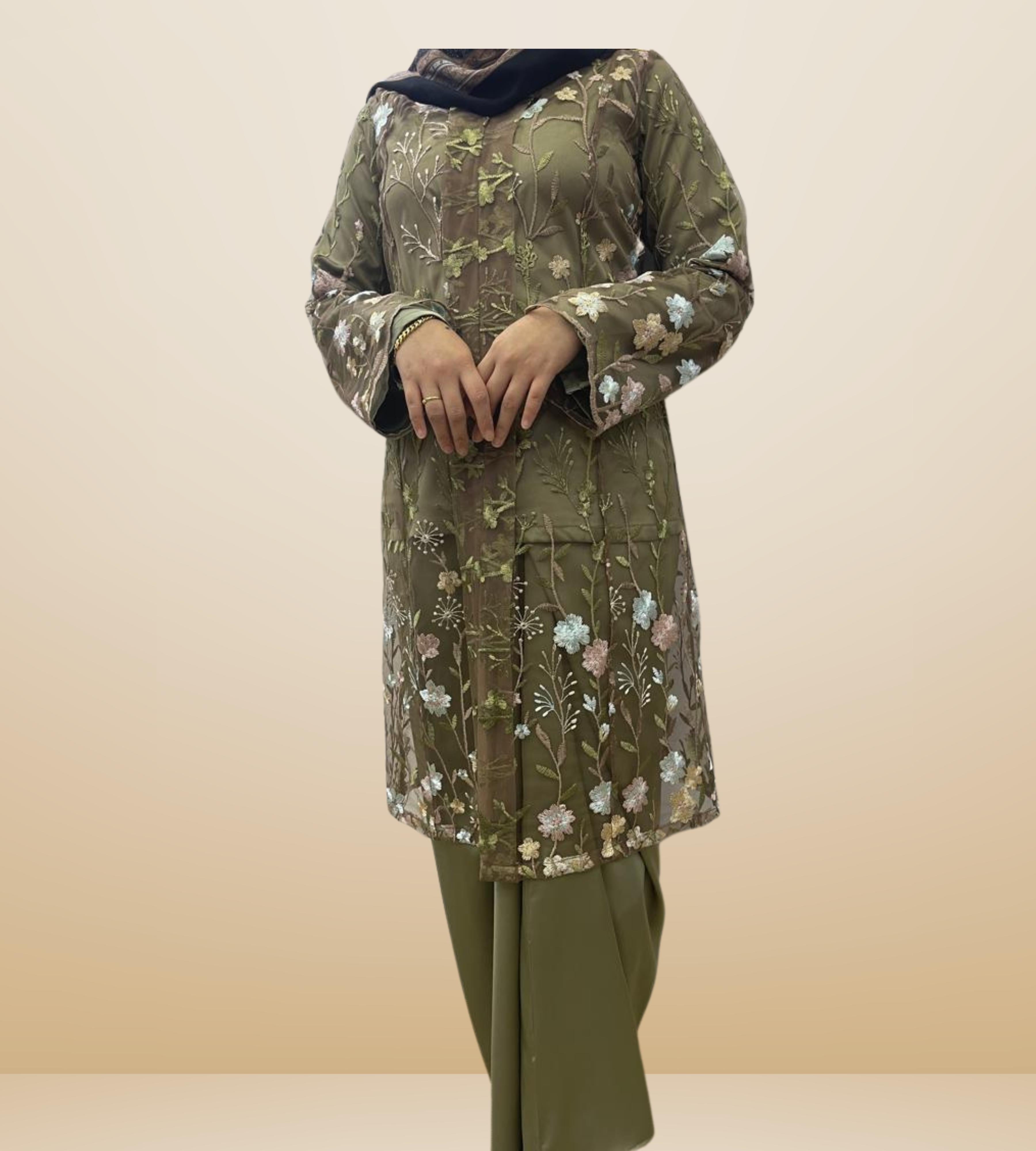 Kebaya Melur ELEMMIERA with Pareo Skirt Anggun Tradisi Moden Sopan dan Menawan