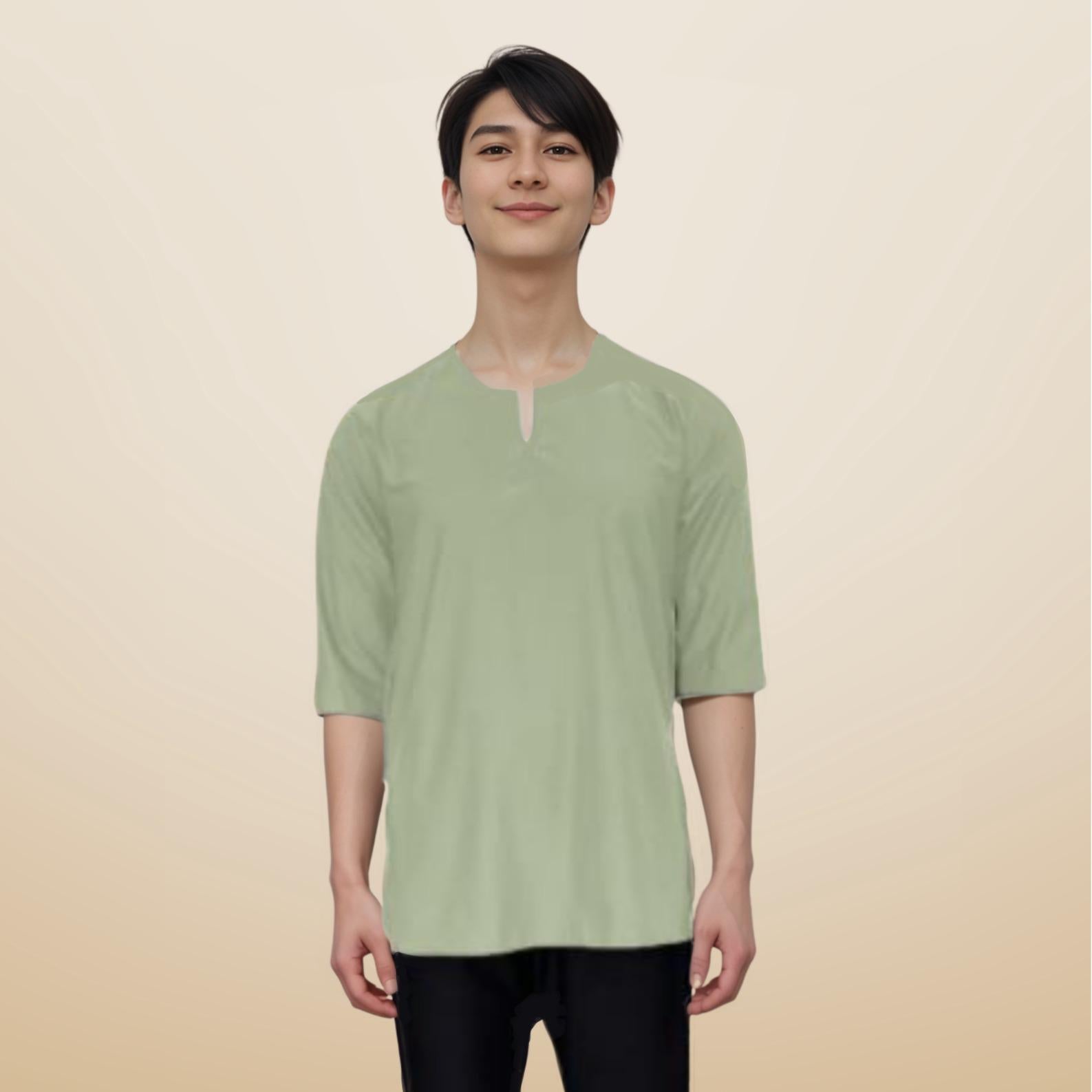 Kurta Emmir ELEMMIERA Lengan Pendek 3/4 dan 2 Sisi Poket Tersembunyi