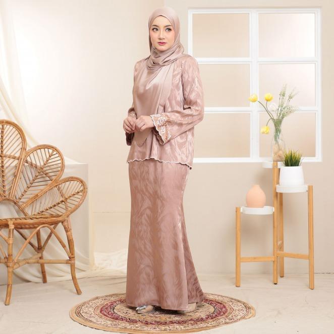 Kurung Melissa, Satin Silk Sulam Sleeve