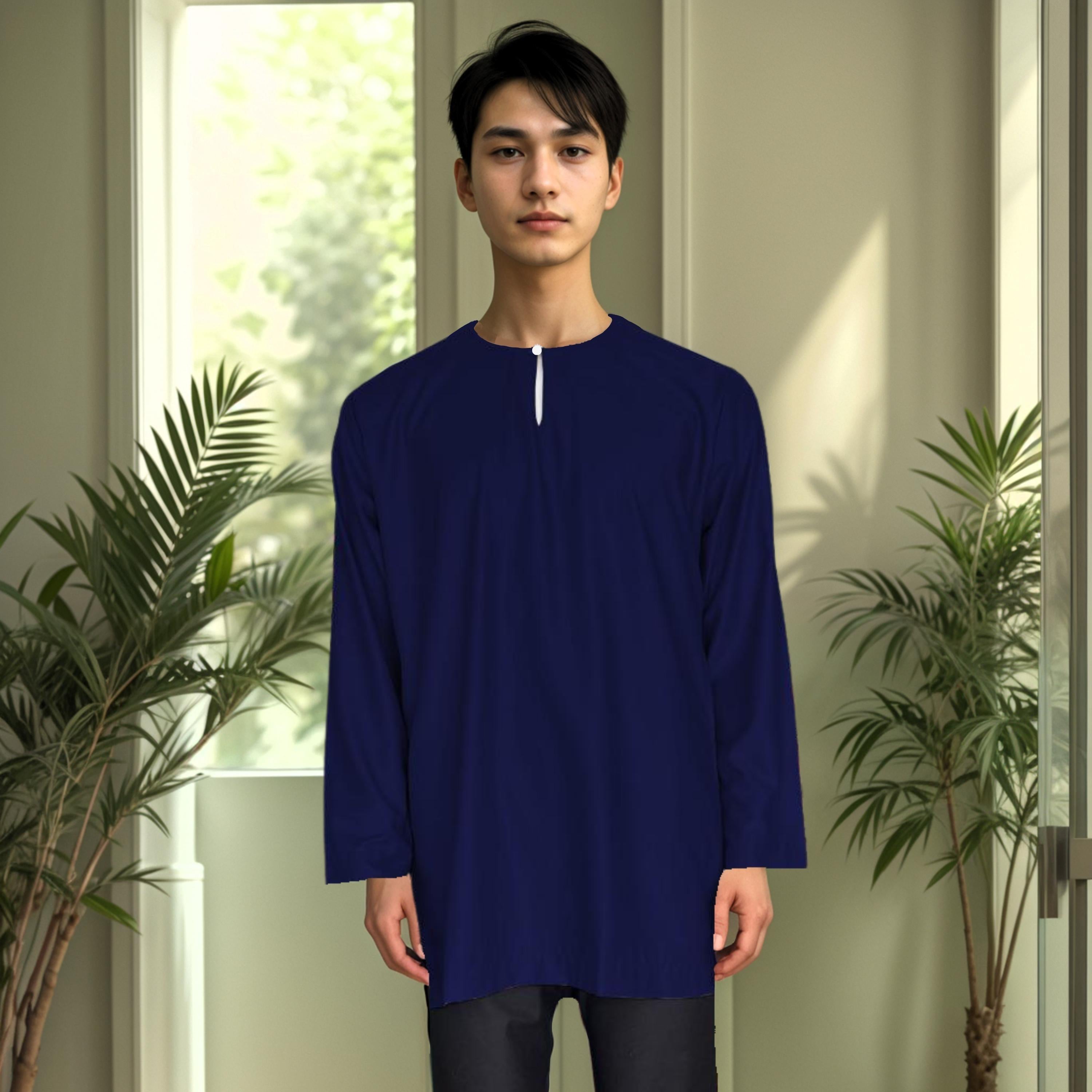 Kurta Firdaus ELEMMIERA Design Teluk Belanga with long sleeves and 2 side hidden pockets