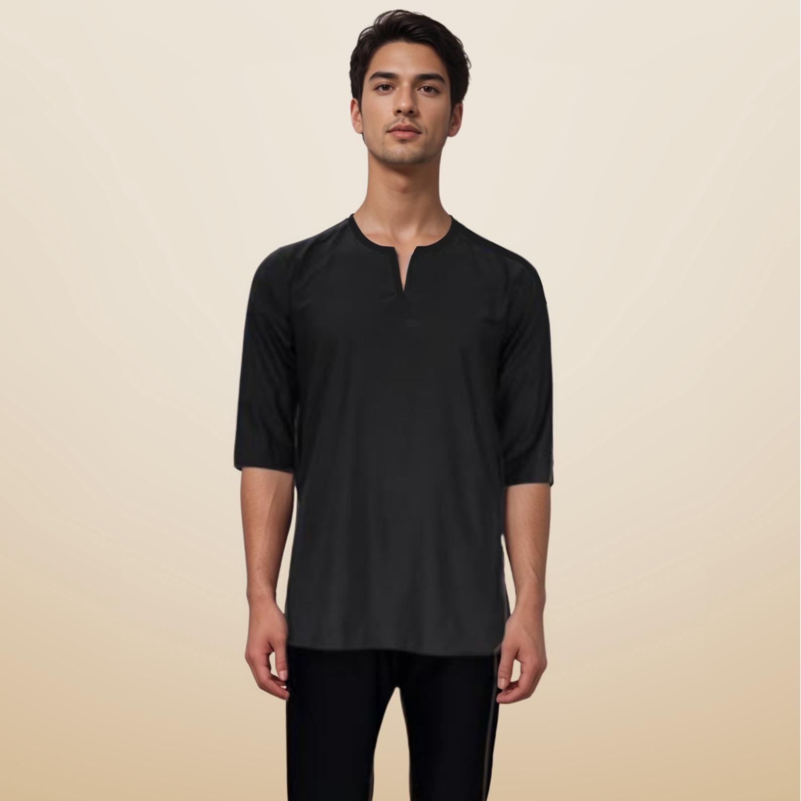 Kurta Emmir ELEMMIERA Lengan Pendek 3/4 dan 2 Sisi Poket Tersembunyi