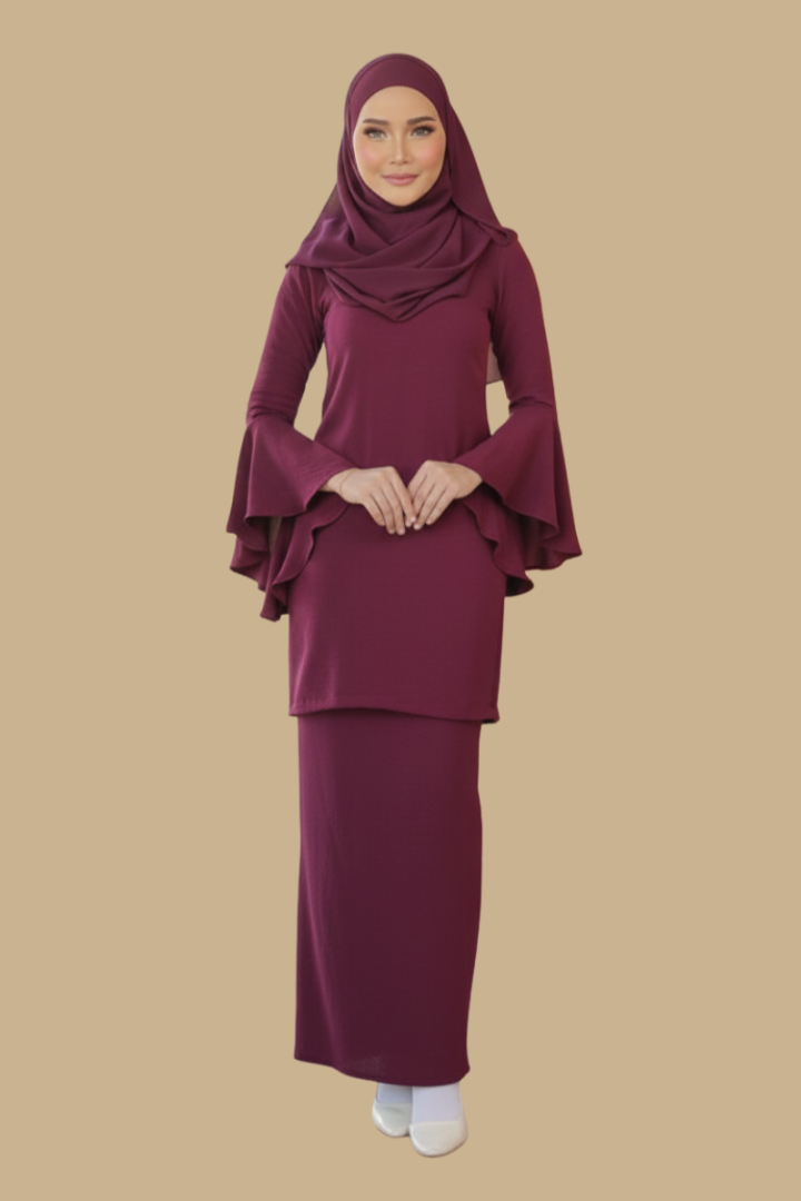 Kurung Salma, Comfy Wear Ironless Saloma Sleeve Elegant
