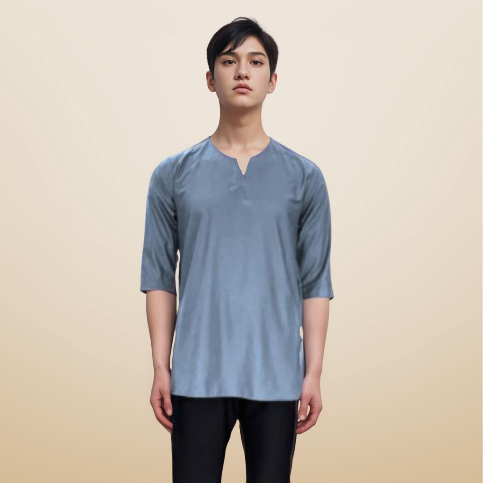 Kurta Emmir ELEMMIERA Lengan Pendek 3/4 dan 2 Sisi Poket Tersembunyi