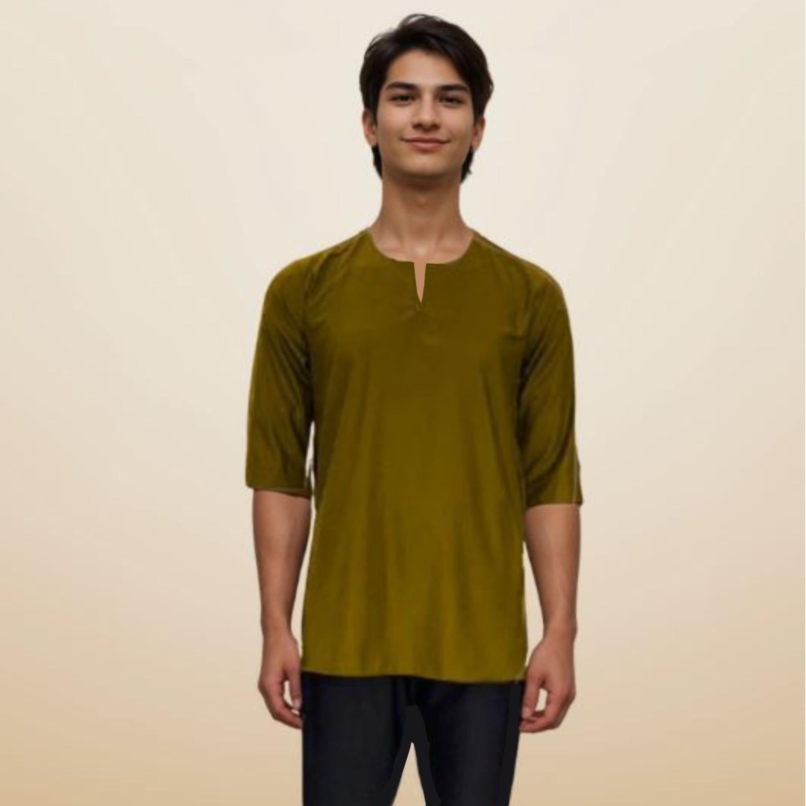 Kurta Emmir ELEMMIERA Lengan Pendek 3/4 dan 2 Sisi Poket Tersembunyi