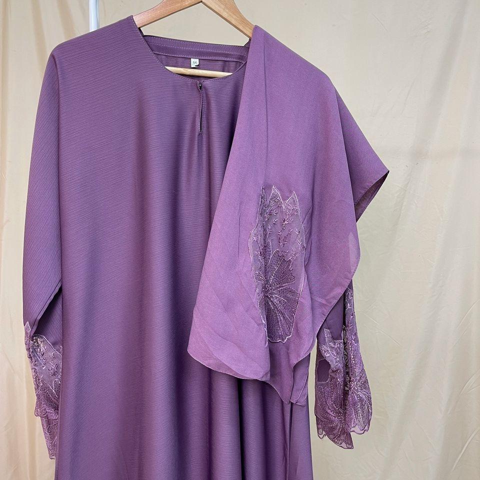 Abaya UAE Big Flower Laces
