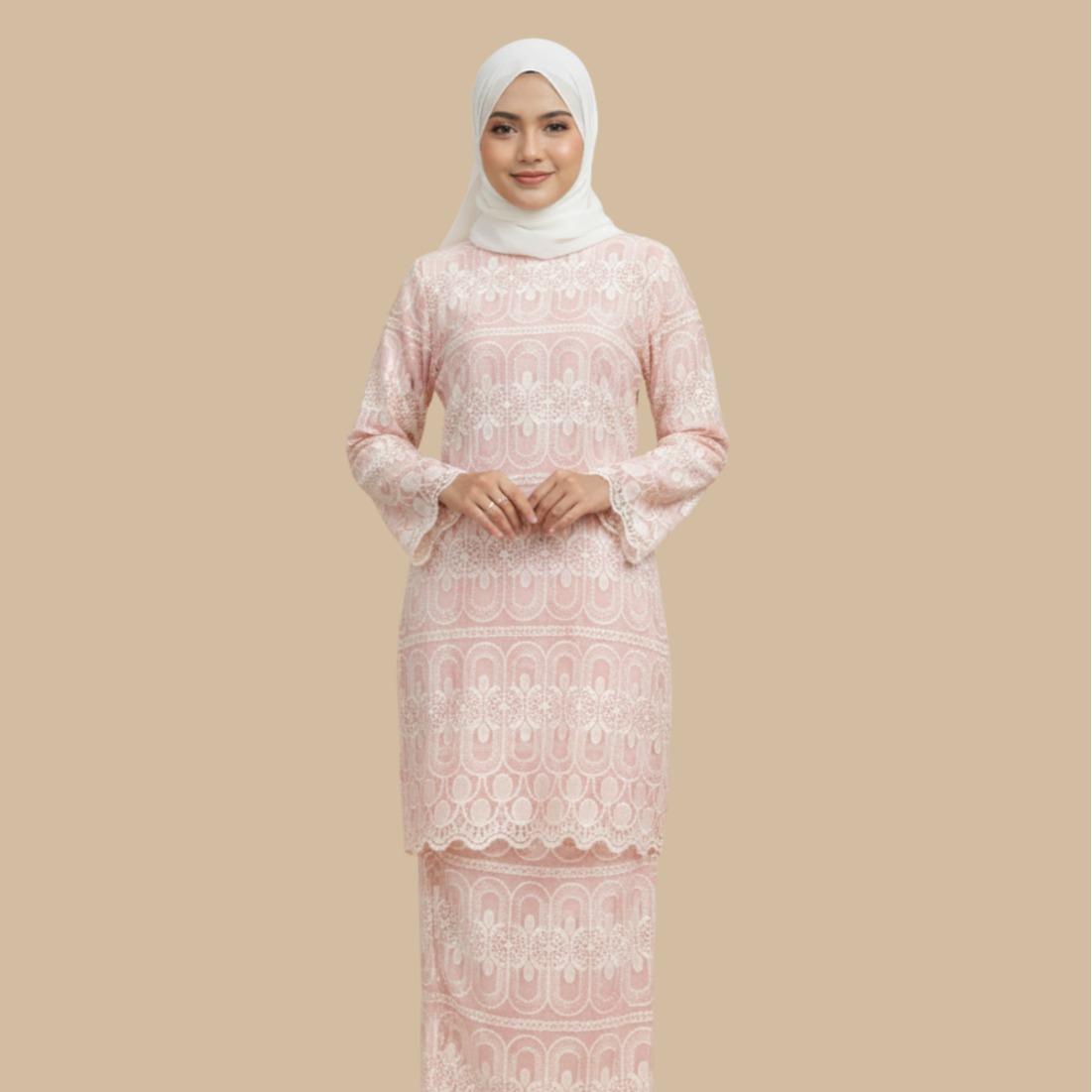 Kurung Mahsuri Luxe Lace Soft Sage Edition