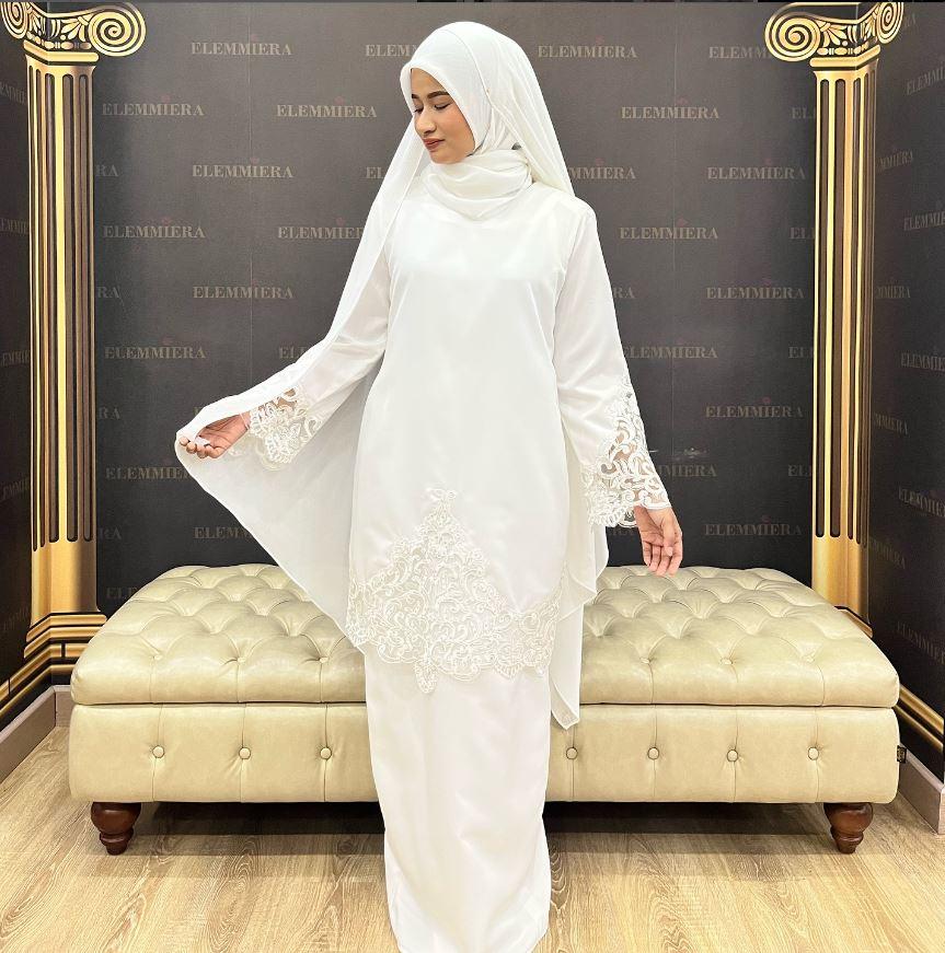 Kurung Haneem ELEMMIERA Baju Kurung Moden Viral Laces Tangan Yang Cantik Elegan Anggun Menawan
