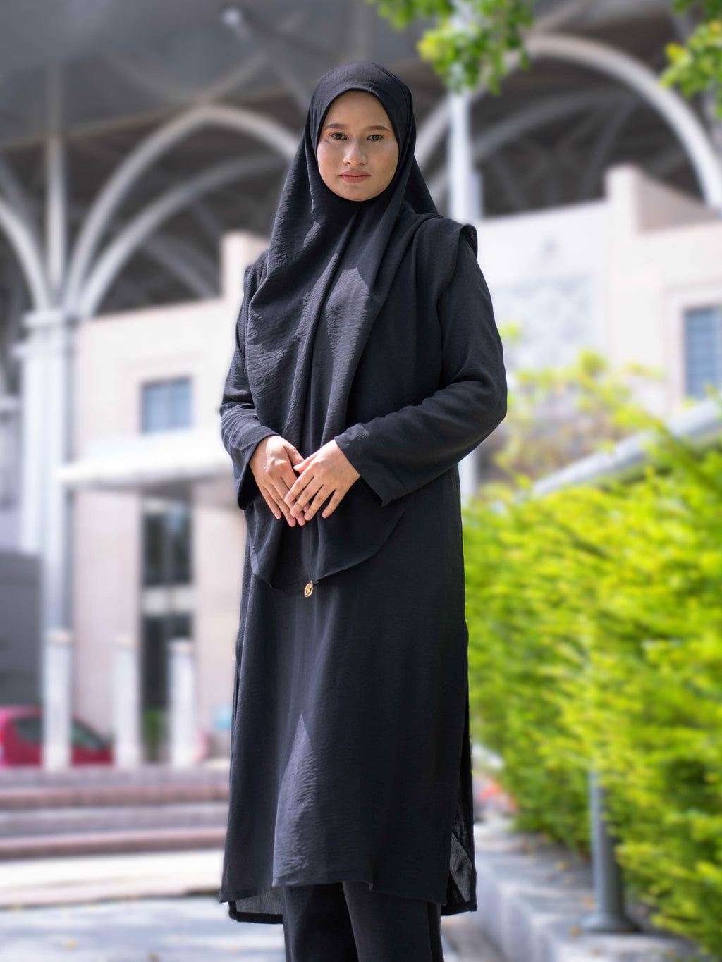 Jubah Seluar Faraa ELEMMIERA untuk Wanita Muslimah Modest Selesa Dipakai dan Ironless