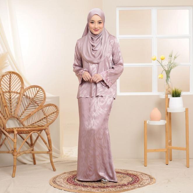 Kurung Melissa, Satin Silk Sulam Sleeve