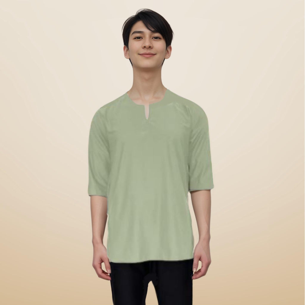Kurta Emmir ELEMMIERA Lengan Pendek 3/4 dan 2 Sisi Poket Tersembunyi