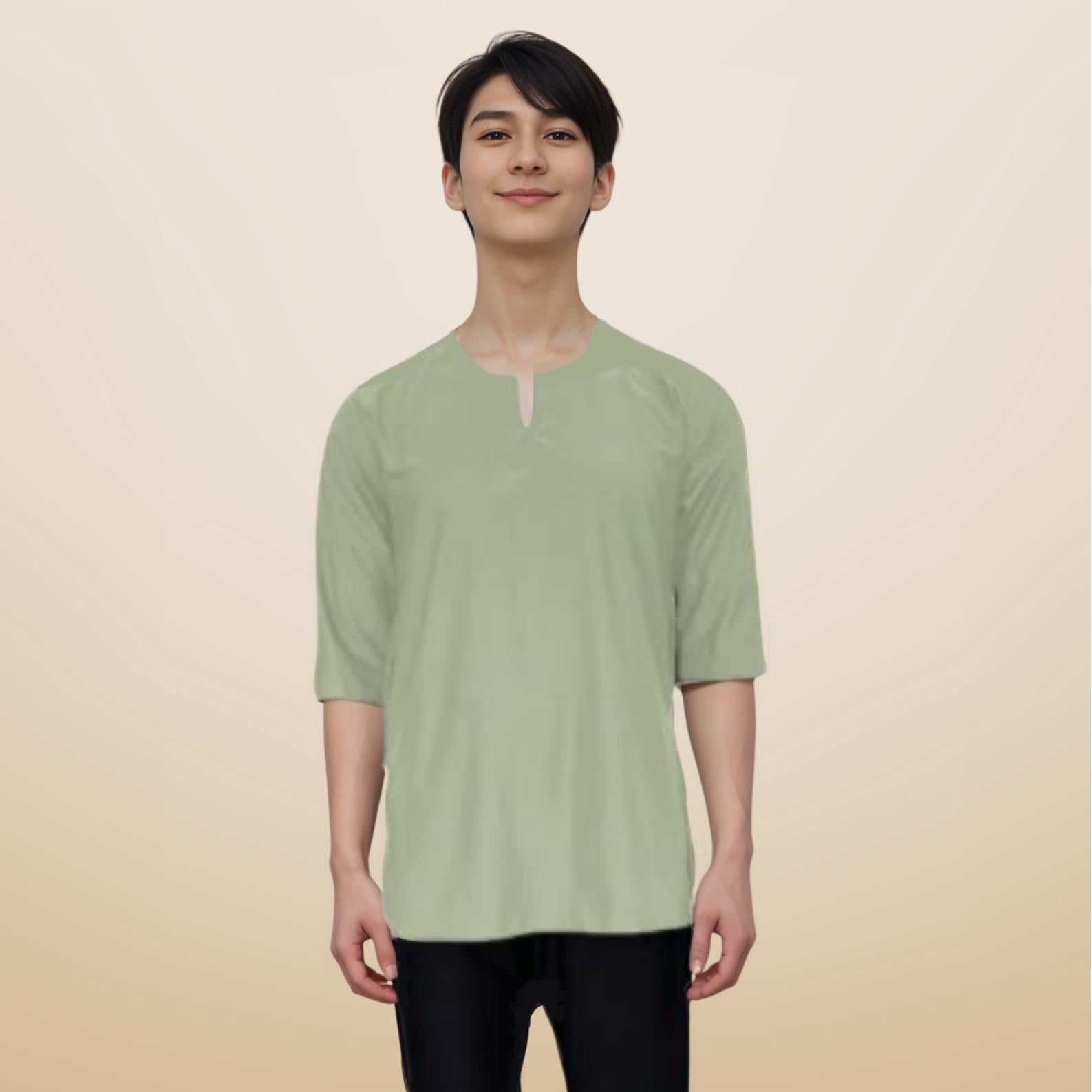 Kurta Emmir ELEMMIERA Lengan Pendek 3/4 dan 2 Sisi Poket Tersembunyi
