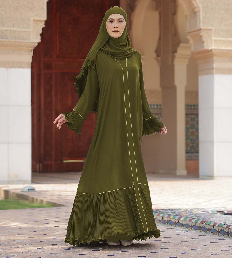 Abaya Dahlia ELEMMIERA Beautiful, Modest, Viral, Exclusive and Elegant Pleated Garment