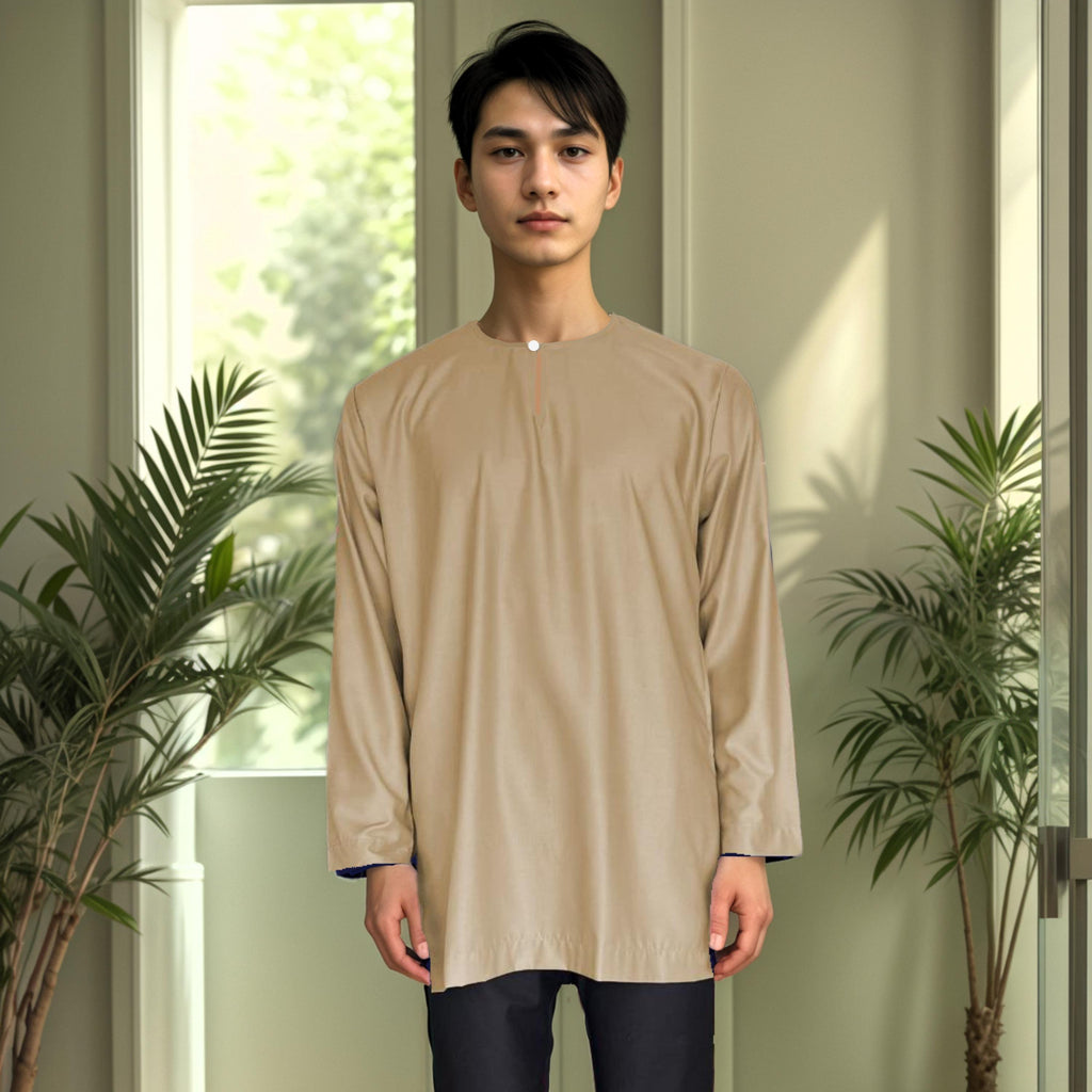 Kurta Firdaus ELEMMIERA Design Teluk Belanga with long sleeves and 2 side hidden pockets