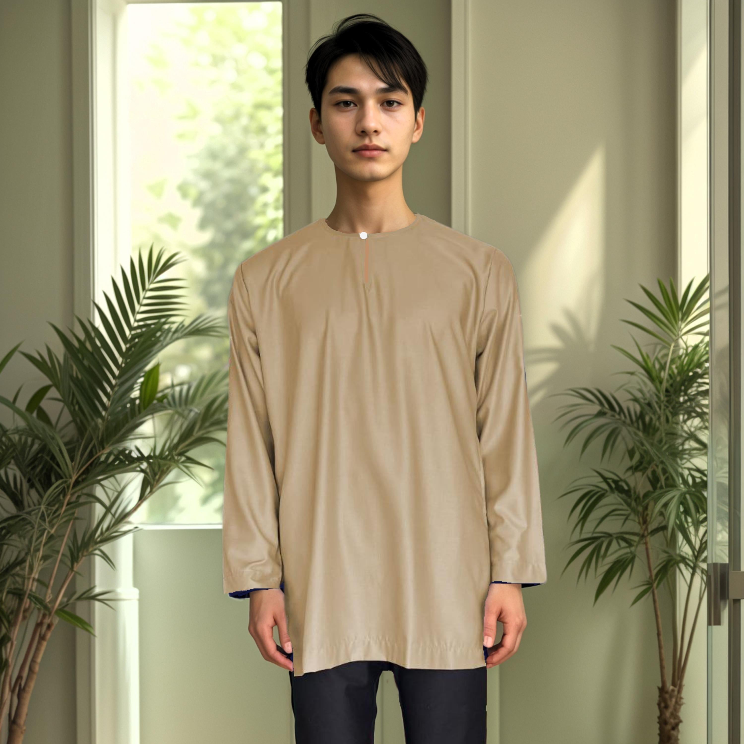 Kurta Firdaus ELEMMIERA Design Teluk Belanga with long sleeves and 2 side hidden pockets