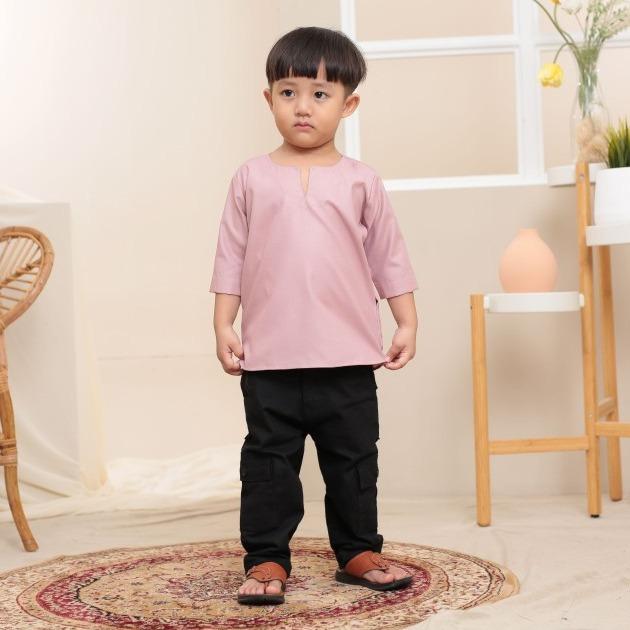 Kurta Kids Emmir ELEMMIERA Lengan Pendek 3/4 dan 2 Sisi Poket Tersembunyi