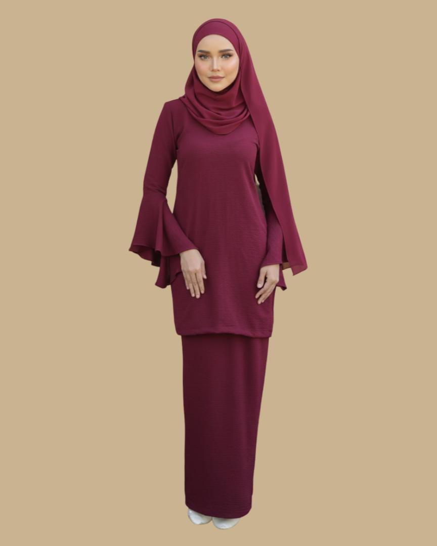 Kurung Salma ELEMMIERA Comfy Wear Ironless Saloma Sleeve and Elegant
