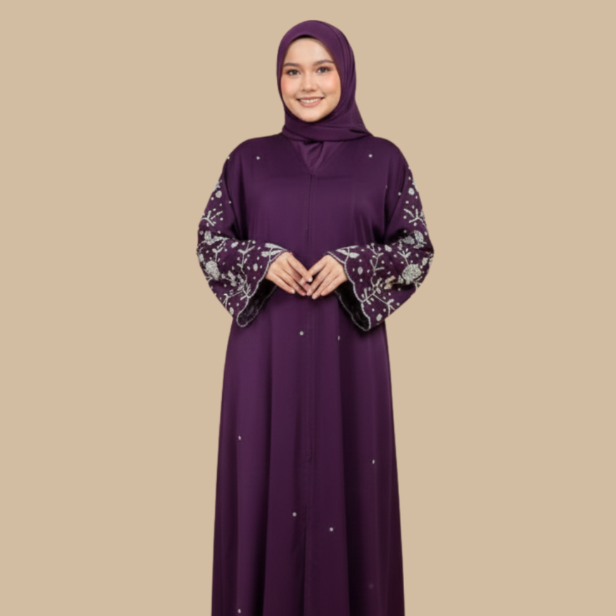 Abaya Medina ELEMMIERA Abaya Dubai Muslimah Mewah, Elegan dan Manik